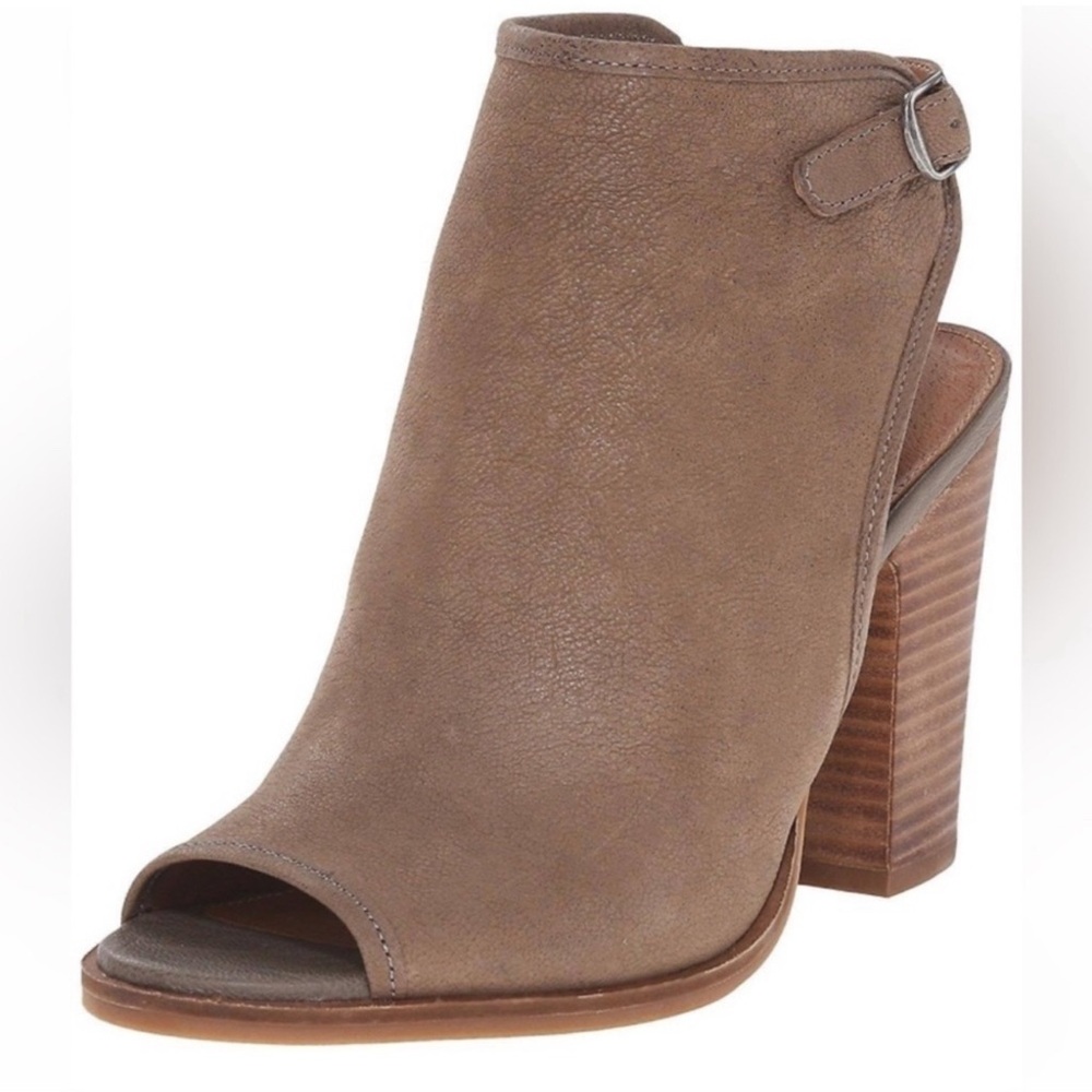 Lucky Brand Brown Heeled Boots with Open Toe